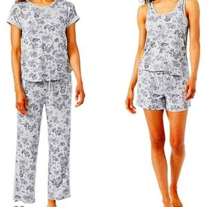 Lucky Brand Women's 4 Piece Pajama Set, Tee, Tank, Short, & Pant